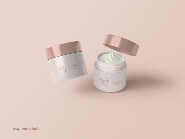 Cosmetic face cream jar mockup