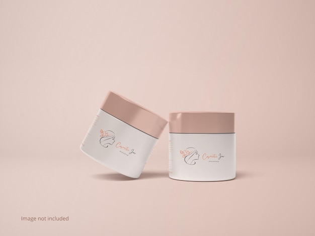 Cosmetic face cream jar mockup