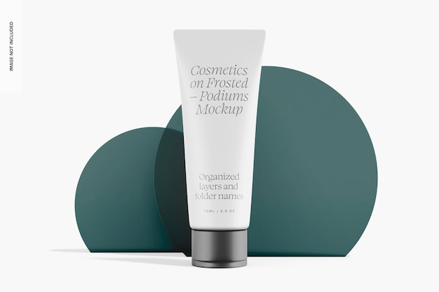 cosmetic facial cream tube mockup, front view