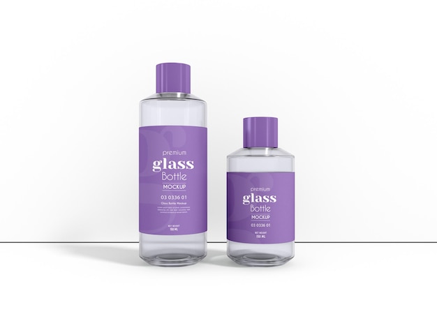 cosmetic glass bottle packaging mockup