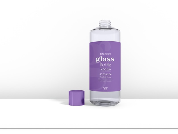 Cosmetic glass bottle packaging mockup