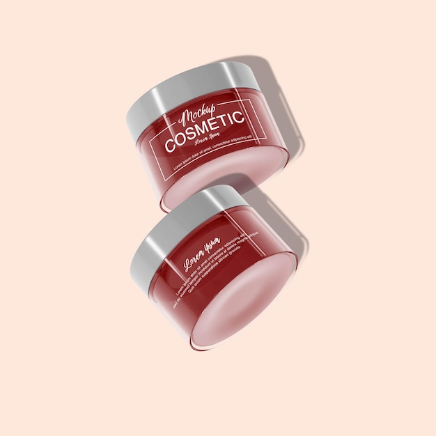 Mockup di barattolo di vetro cosmetico