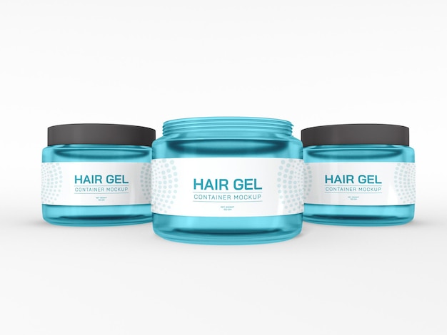 Mockup di imballaggio per contenitori di gel per capelli cosmetici