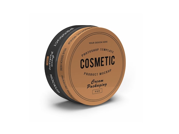 Cosmetic jar 3d mockup design isolated