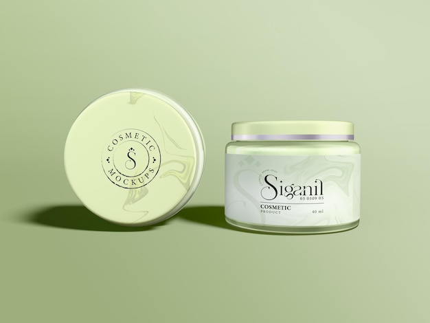 cosmetic jar branding mockup