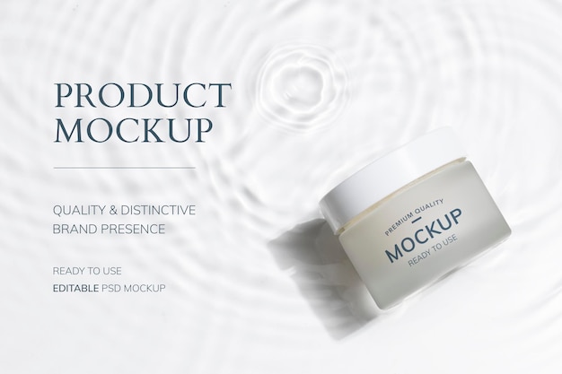 PSD cosmetic jar mockup psd, product packaging for beauty and skincare