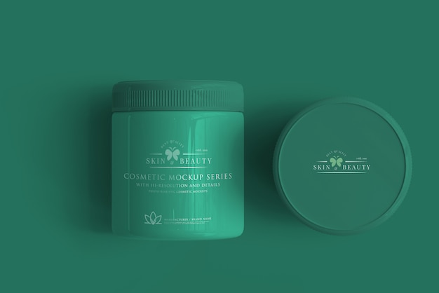 Cosmetic jar mockup