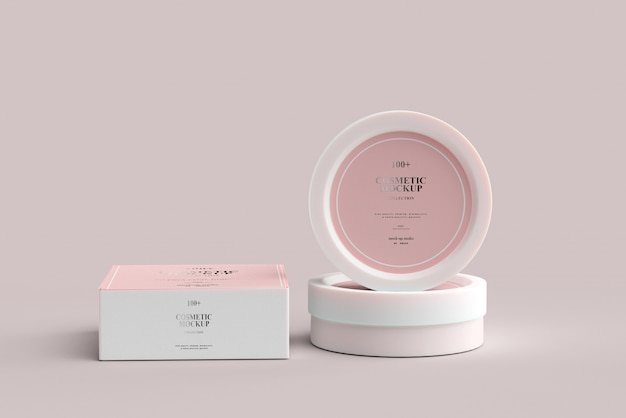 Mockup di barattoli cosmetici