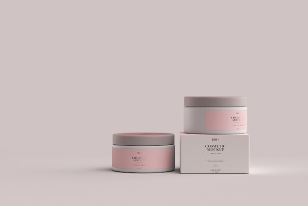 Mockup di barattoli cosmetici