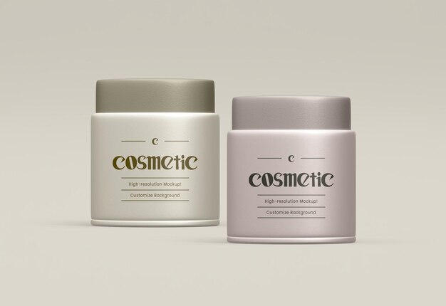 cosmetic jars mockup for skincare products