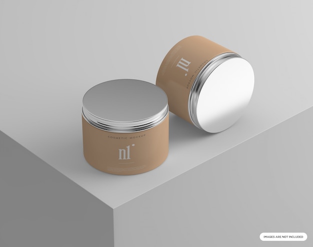 Cosmetic jars mockup