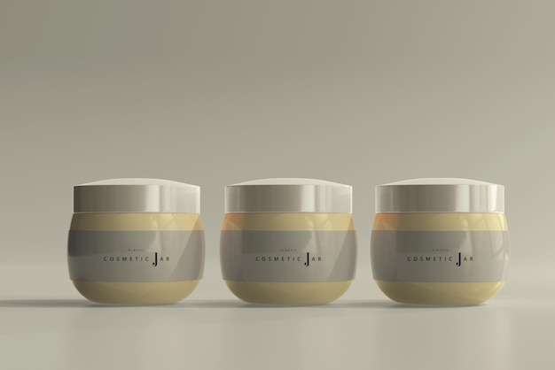 Mockup di barattoli cosmetici