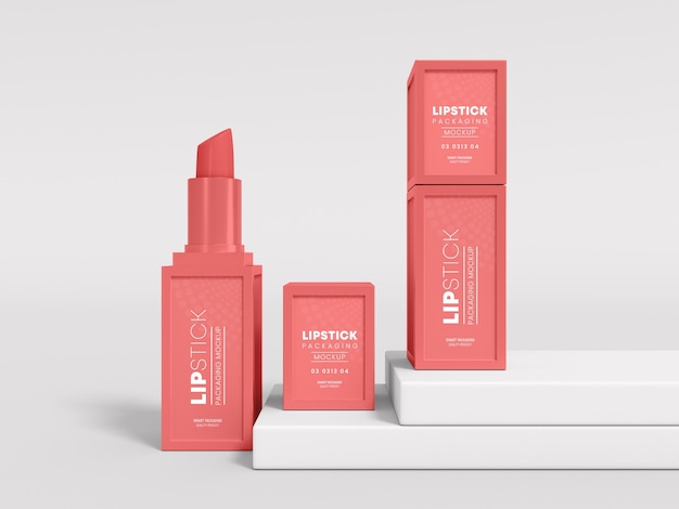 Mockup di marchio di rossetto cosmetico