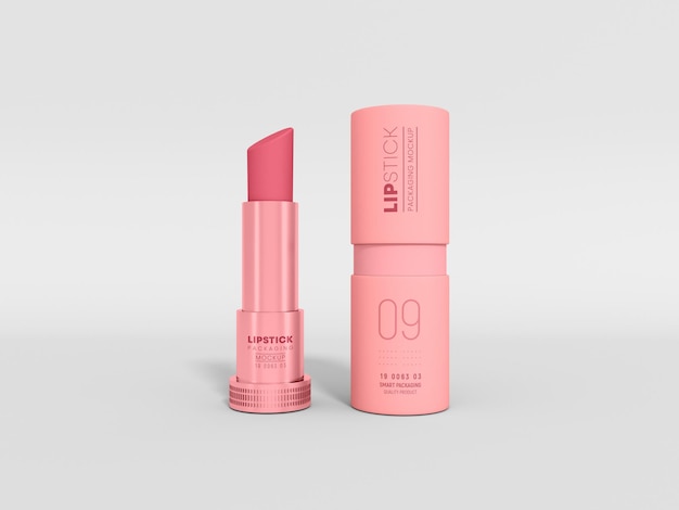 PSD cosmetic lipstick branding mockup
