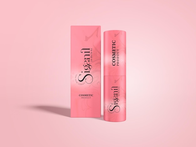 cosmetic lipstick branding mockup
