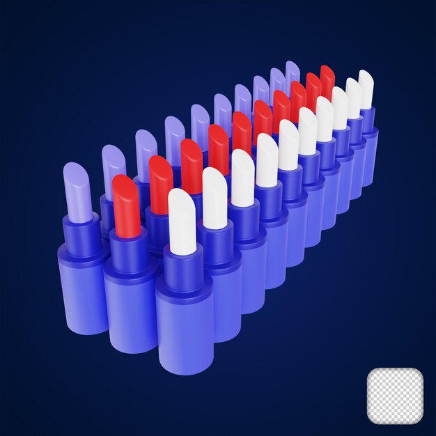 Cosmetic Lipstick Set 3d illustration