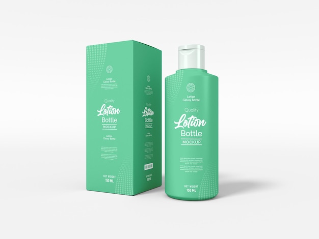 Cosmetic Lotion Bottle Packaging Mockup