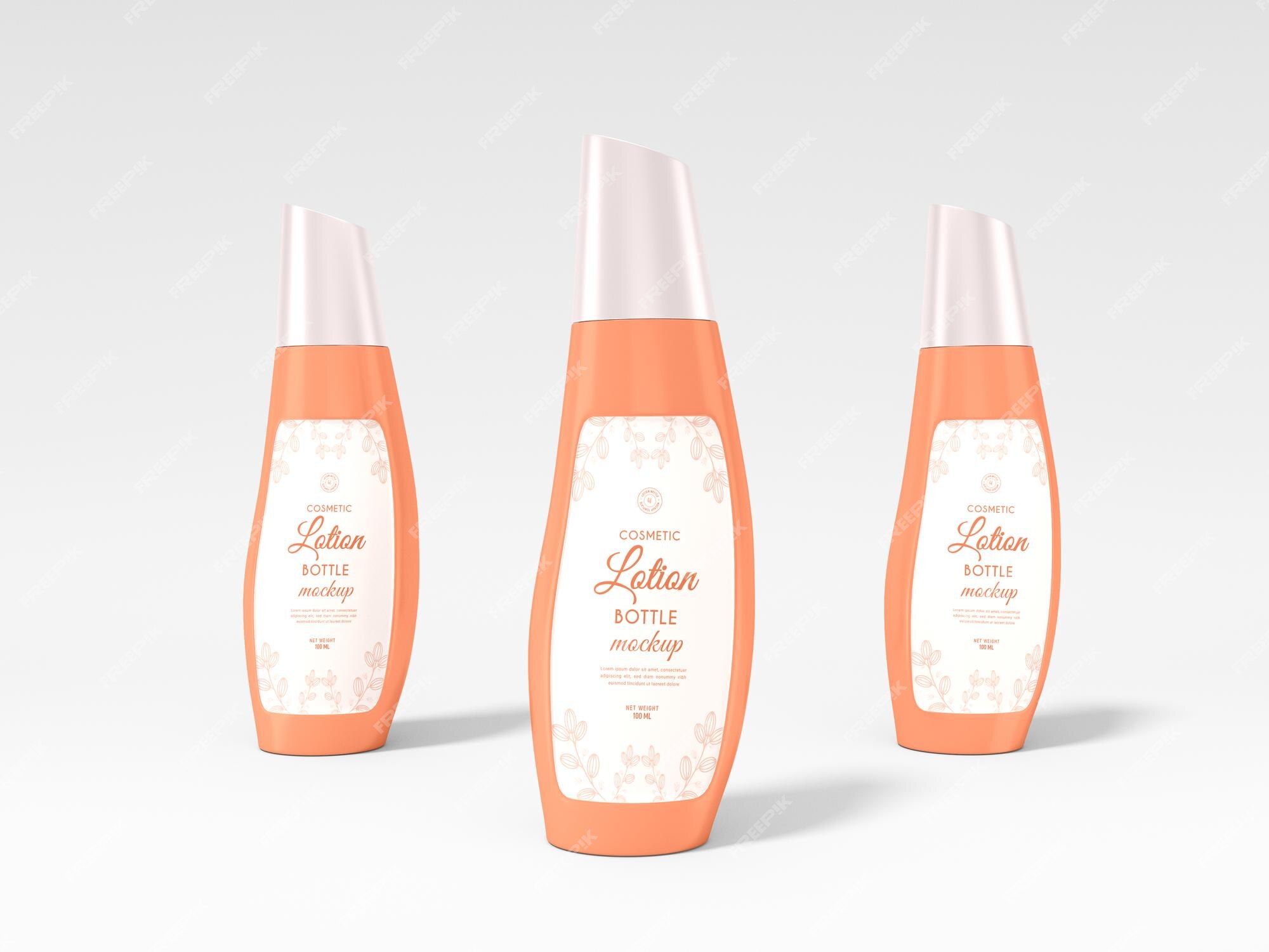 Premium PSD | Cosmetic lotion bottle packaging mockup