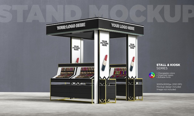 Cosmetic mall kiosk mockup