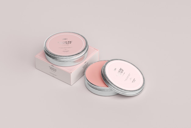 Cosmetic metal jar mockups