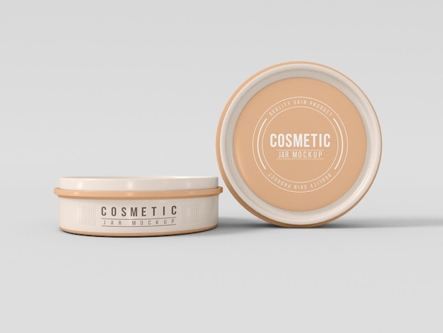cosmetic metal jar packaging mockup