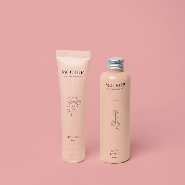 PSD cosmetic packaging mock-up arrangement