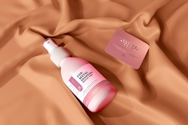 Cosmetic Packaging Mockup Scene of a Spray Bottle