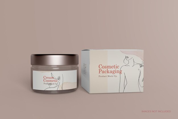 Cosmetic packaging mockup template