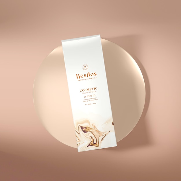 Mockup di branding per scatola di carta cosmetica