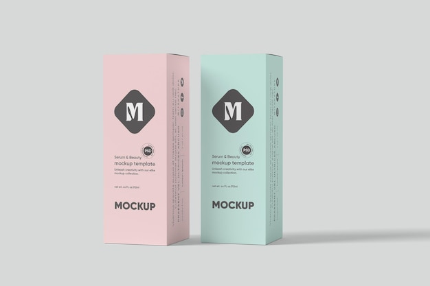 Cosmetic paper box mockup