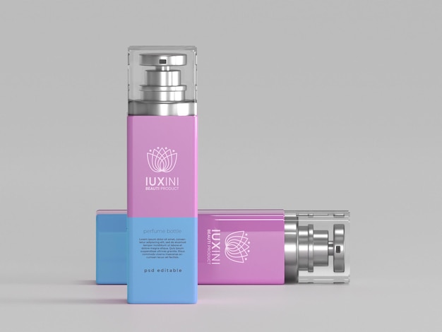 Cosmetic perfume spray mockup