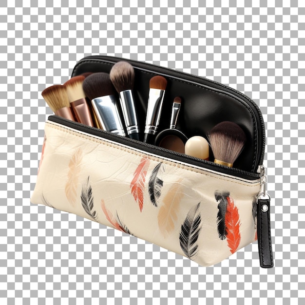 PSD cosmetic pouch on transparent background