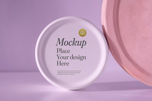 Cosmetic product mockup with pastel colors