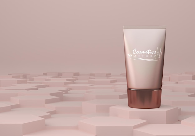 Cosmetic product packaging mockup