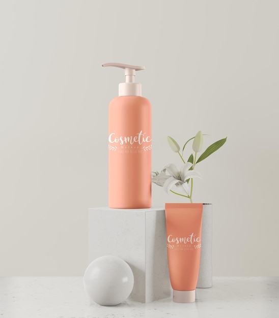 Prodotto cosmetico packaging mockup