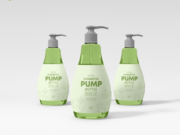 Cosmetic product pump bottle mockup