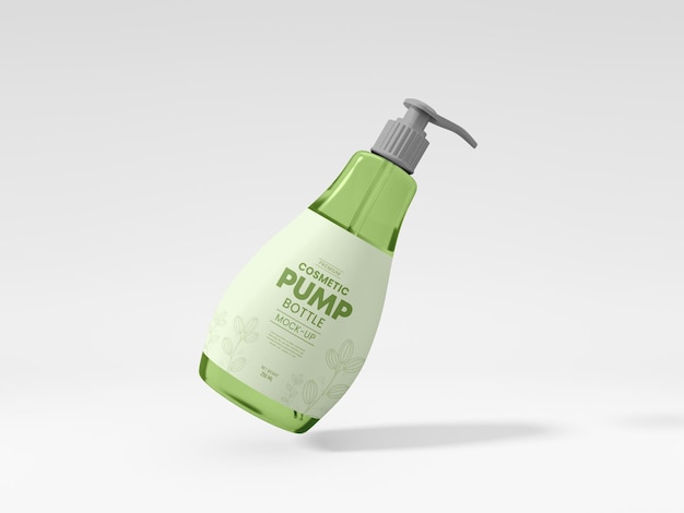 Cosmetic product pump bottle mockup