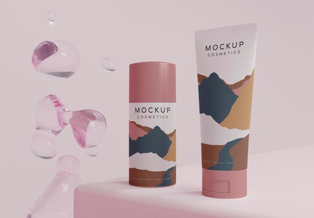 cosmetic products and bubbles