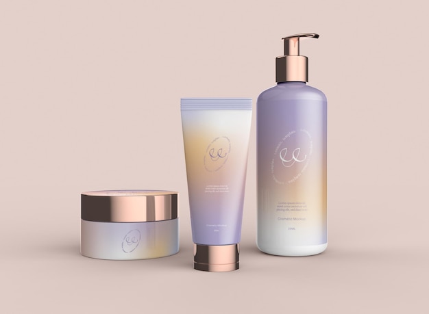 Cosmetic products mockup set