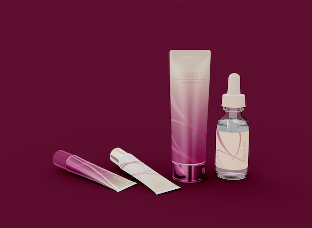 Cosmetic products mockup