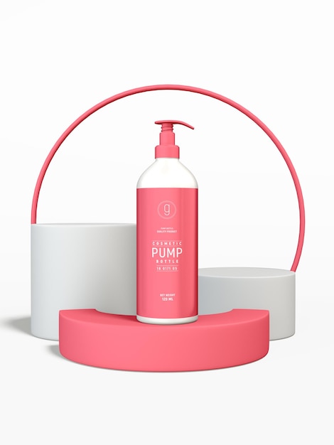 Mockup del marchio della bottiglia della pompa cosmetica