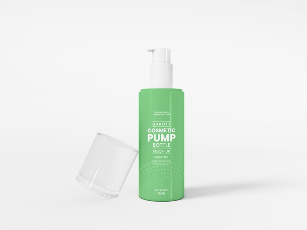 Cosmetic pump bottle branding mockup