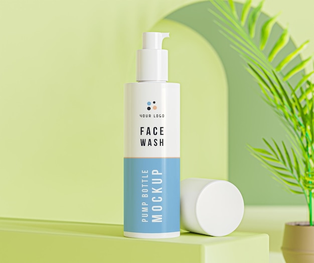 Mockup di flaconi per pompe cosmetiche