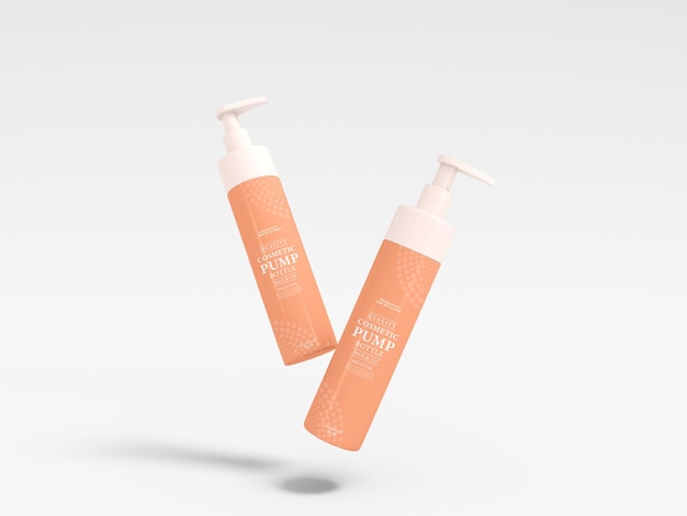 Cosmetic Pump Bottle Packaging Mockup