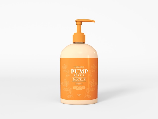 cosmetic pump bottle packaging mockup