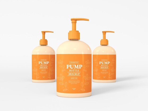 cosmetic pump bottle packaging mockup