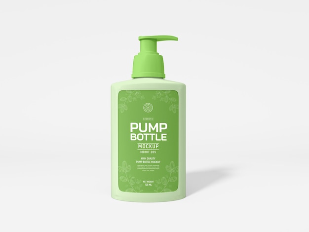 Cosmetic pump bottle packaging mockup