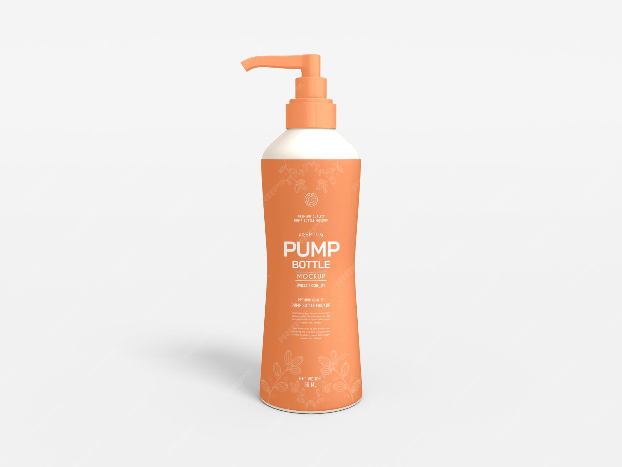 Premium PSD | Cosmetic pump bottle packaging mockup