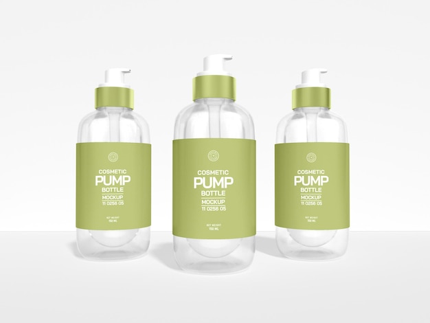 PSD cosmetic pump bottle packaging mockup