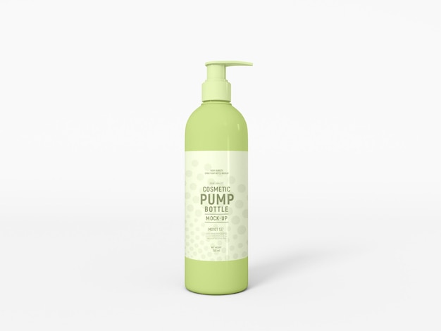 Cosmetic pump bottle packaging mockup